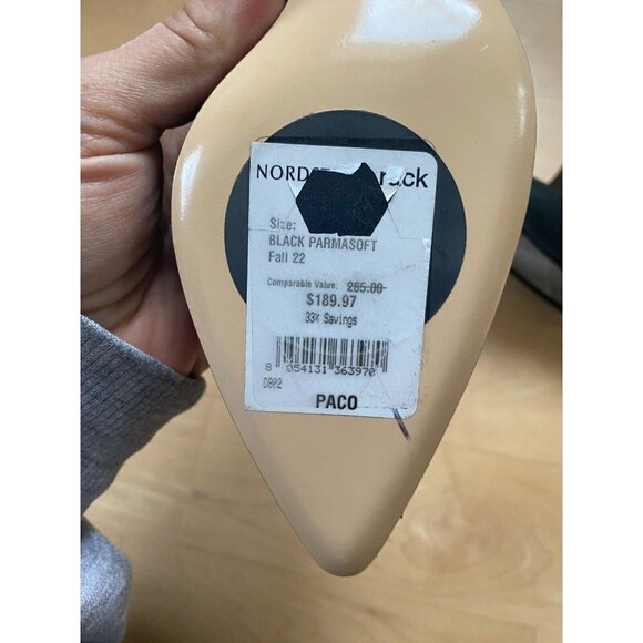 AMALFI By Rangoni BNWT "Paco" Black Block Heel New Pointed Toe Pump Classis - Picture 6 of 8